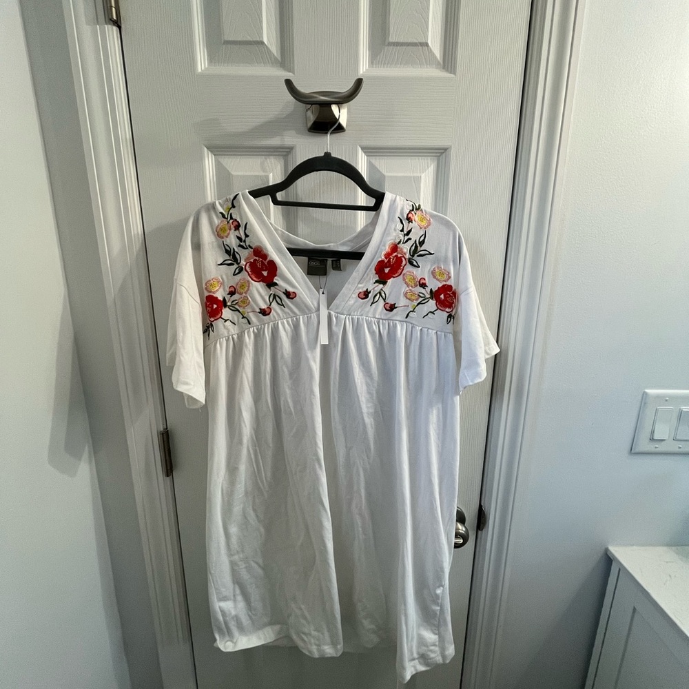 ASOS white summer dress with flower pattern